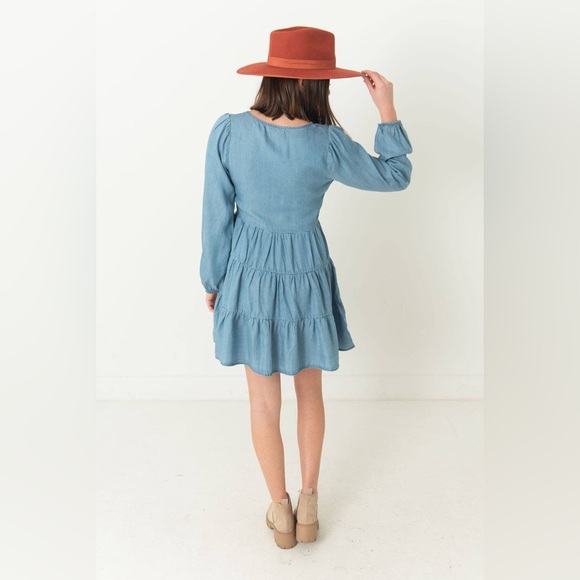 Mine long sleeve chambray dress - Picture 4 of 13